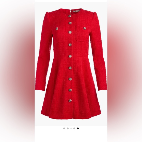 Alice+ Olivia  Shiloh Long sleeve Tweed Minidress NWT - Picture 2 of 6